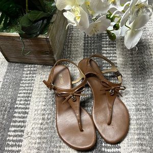 MK tan heeled sandals